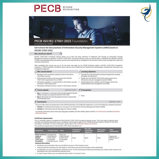 ISO 27001:2022 Foundation (PECB Certification)