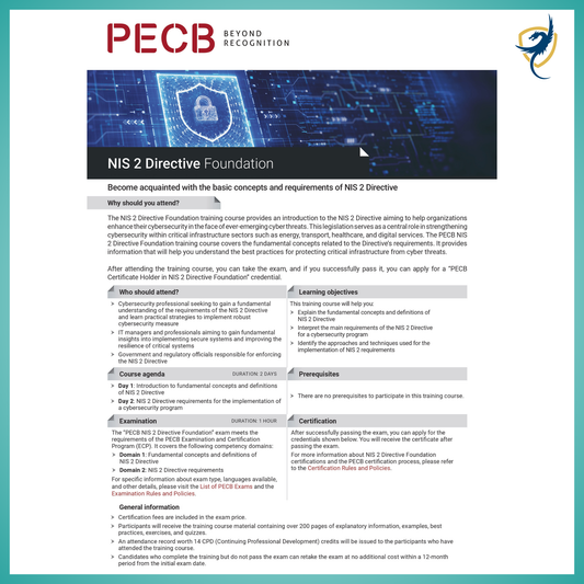 NIS 2 Directive Foundation (PECB Certification)